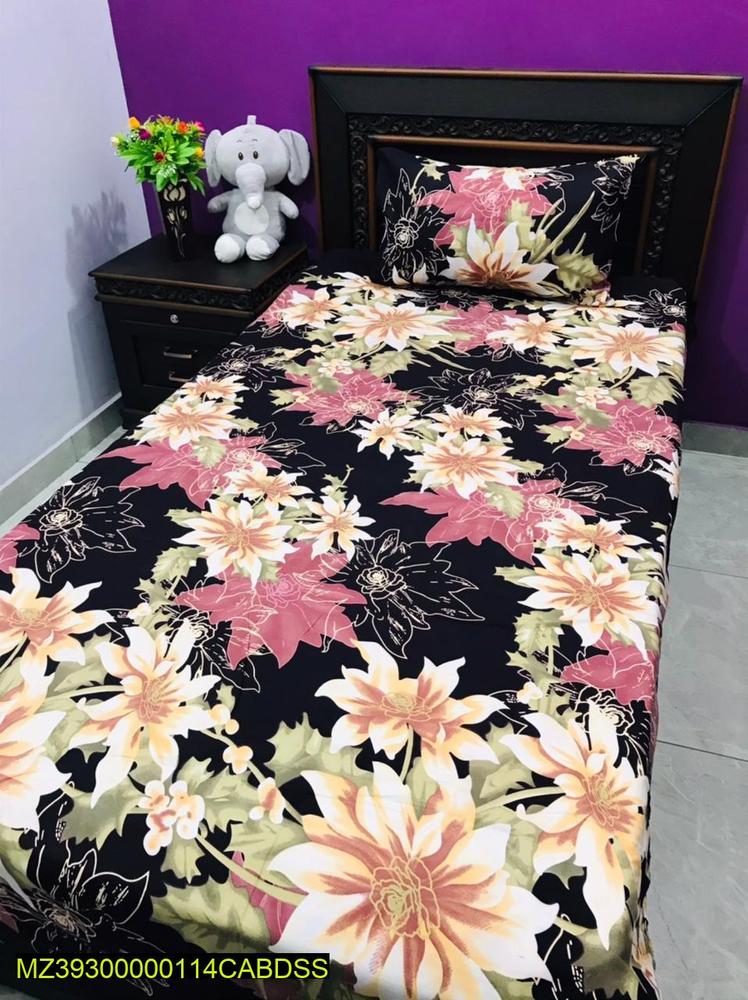 Crystal Cotton Floral Bedsheet Set Single Size Pakistan