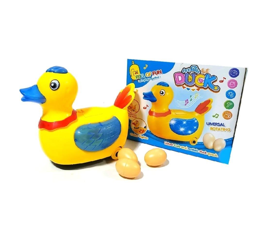 Musical Electric Lay Eggs Duck Toy Yellow Blue Red for Kids