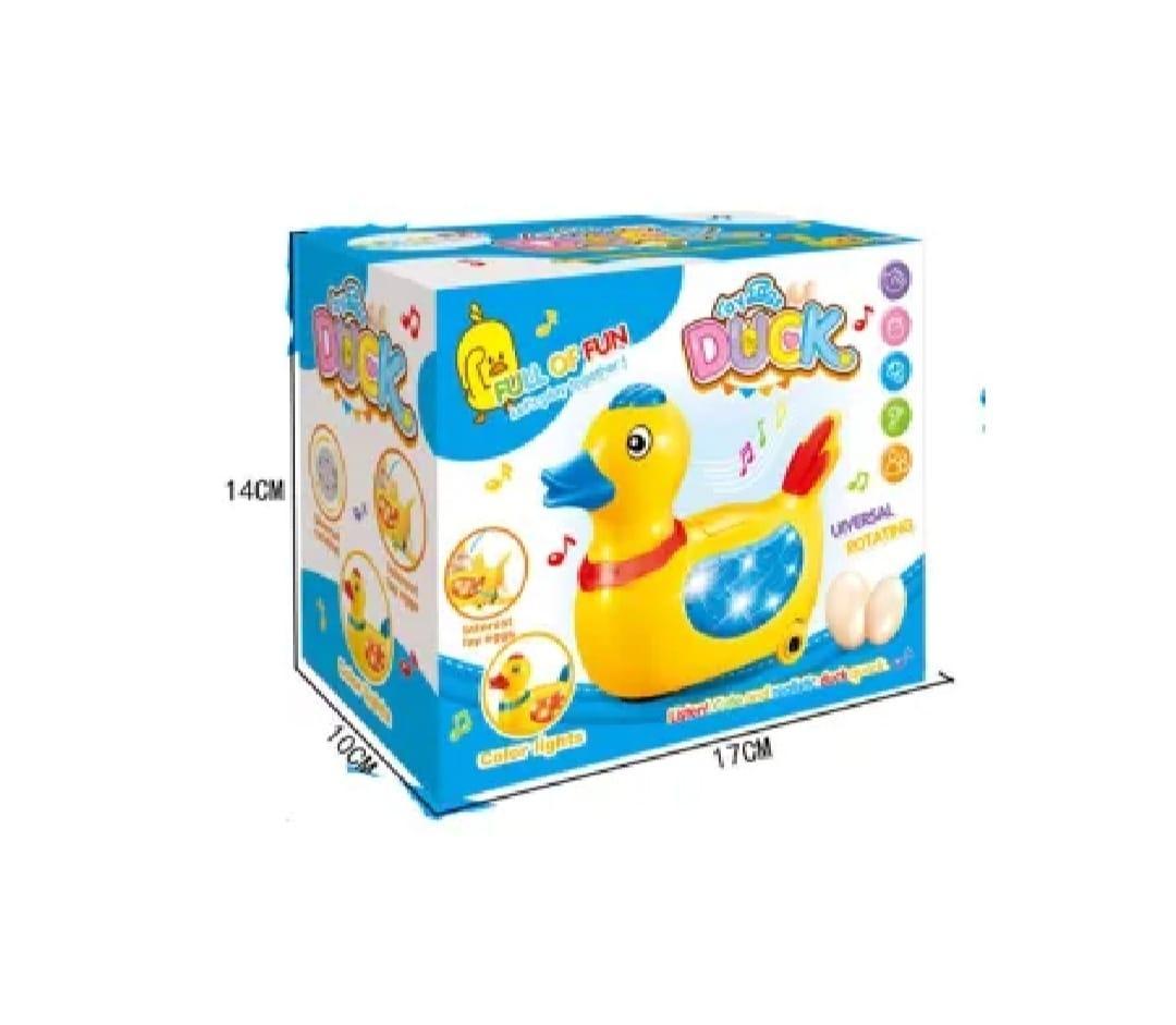 Musical Electric Lay Eggs Duck Toy Yellow Blue Red for Kids