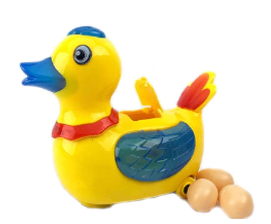 Musical Electric Lay Eggs Duck Toy Yellow Blue Red for Kids
