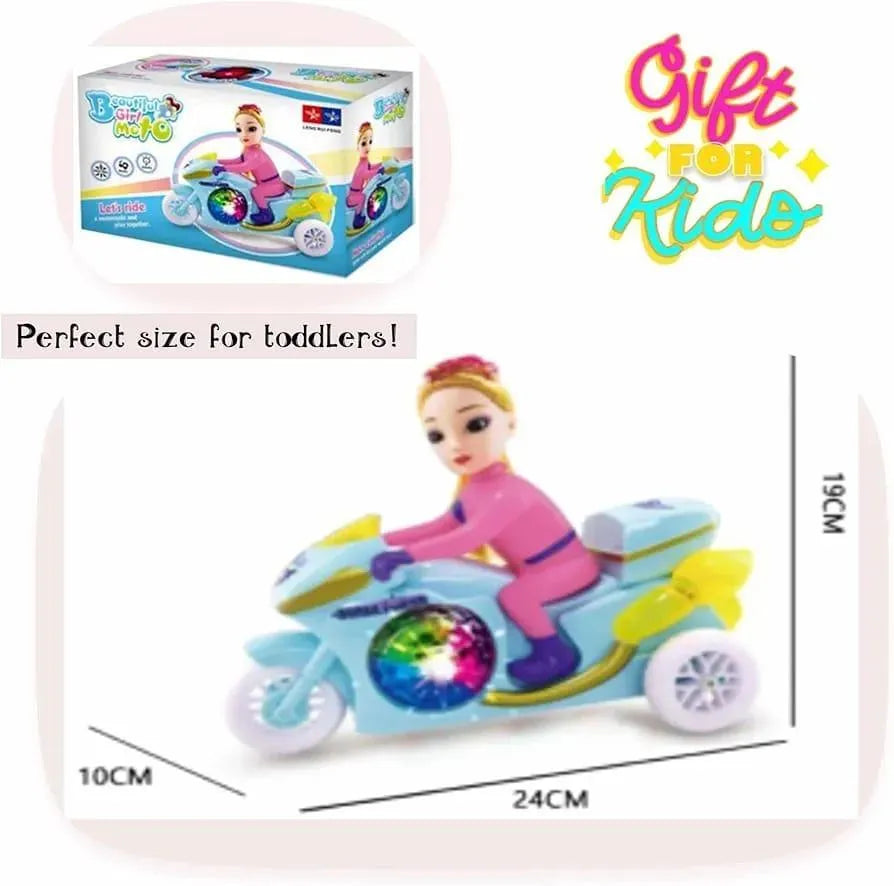 Kids Motorbike Toy with Lights & Music Pink Blue