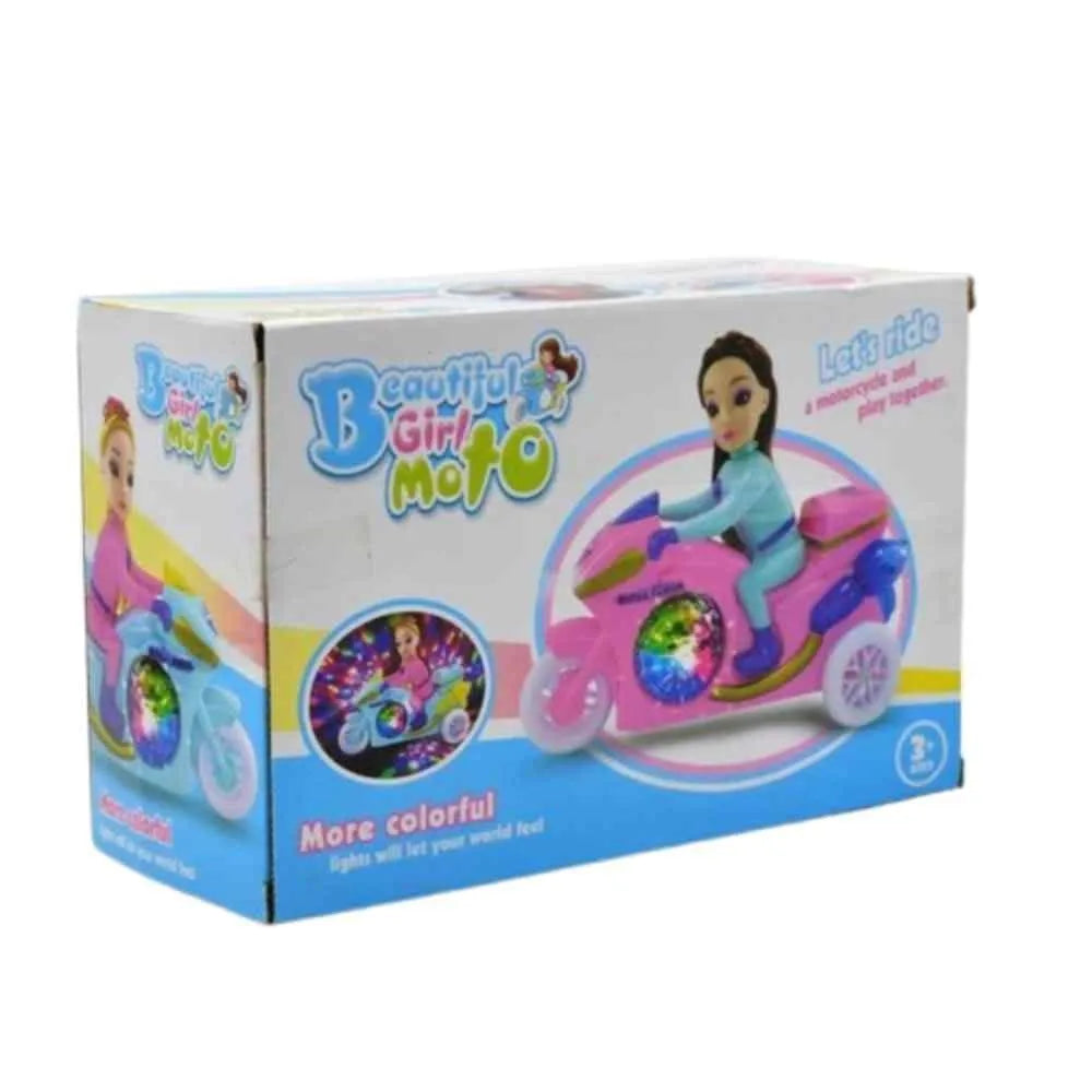 Kids Motorbike Toy with Lights & Music Pink Blue