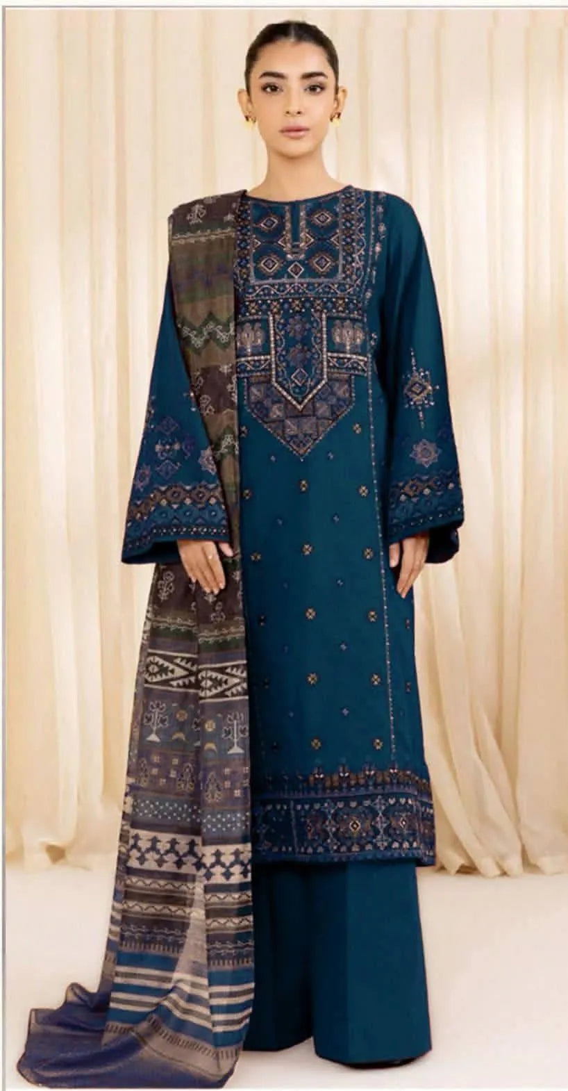 3-Piece Embroidered Lawn Suit for Eid & Weddings