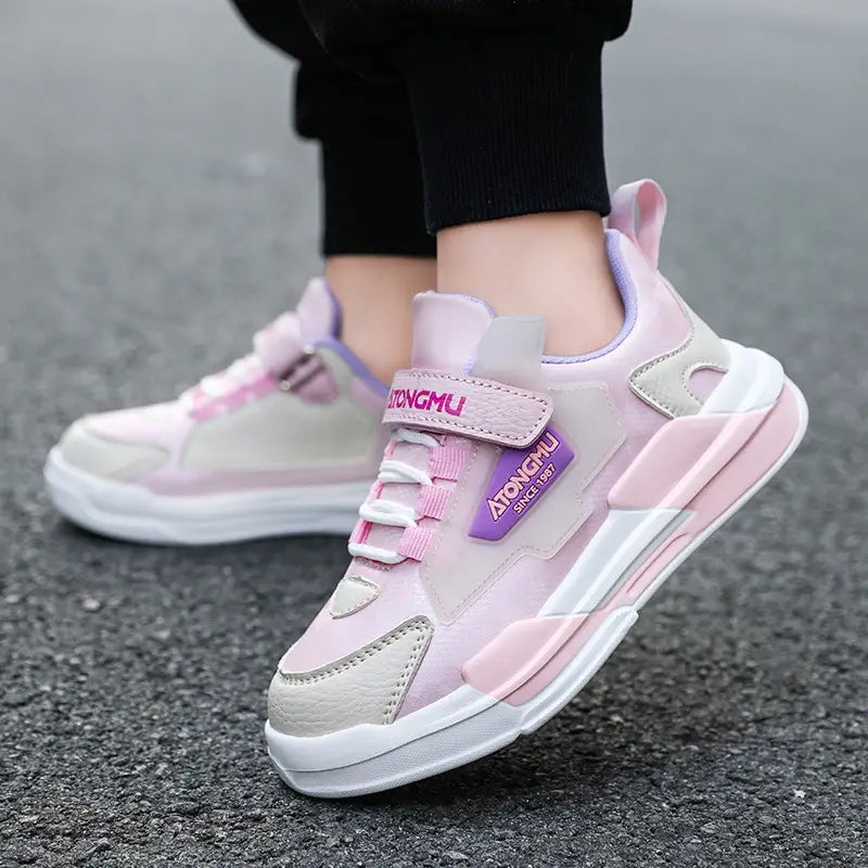 Kids' Light Blue Waterproof Sneakers with Secure Strap