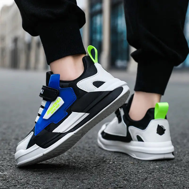 Kids' Light Blue Waterproof Sneakers with Secure Strap
