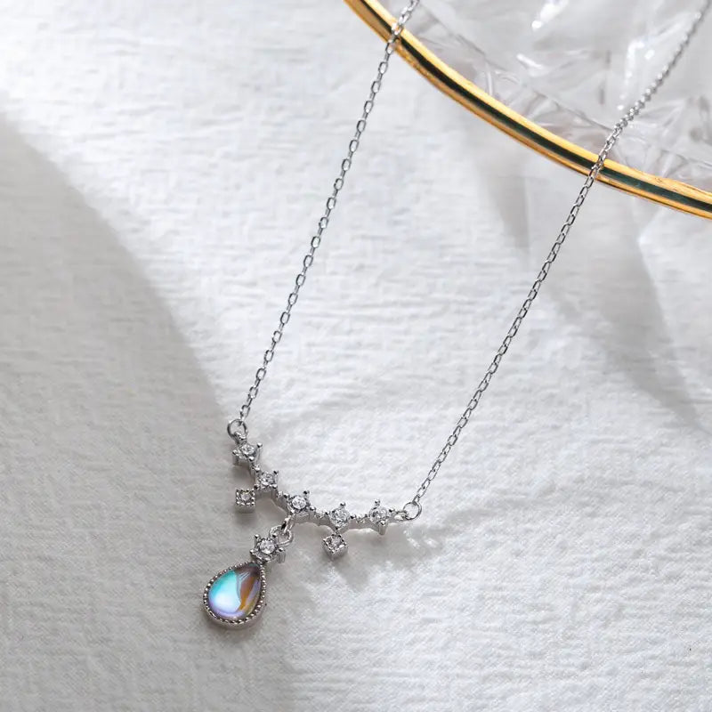 Sterling Silver Moonstone Necklace for Women
