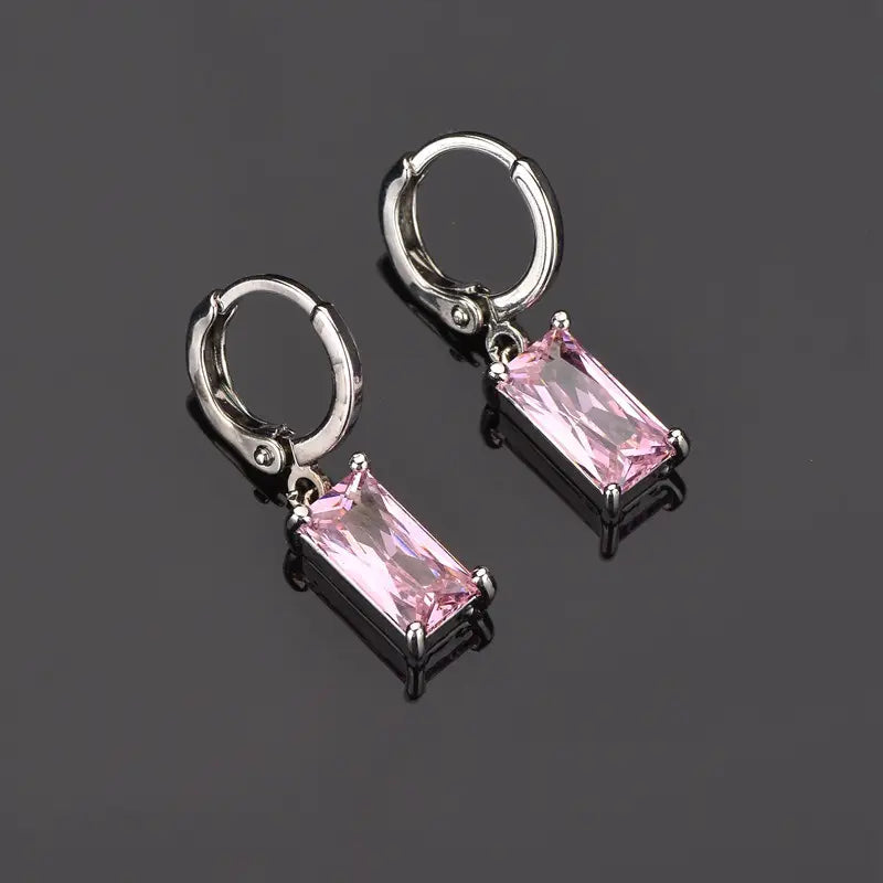 Green Square Earrings for Women & Men