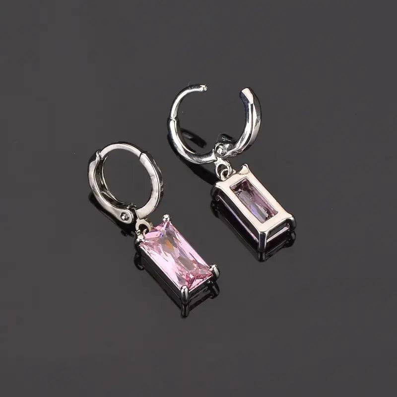 Green Square Earrings for Women & Men