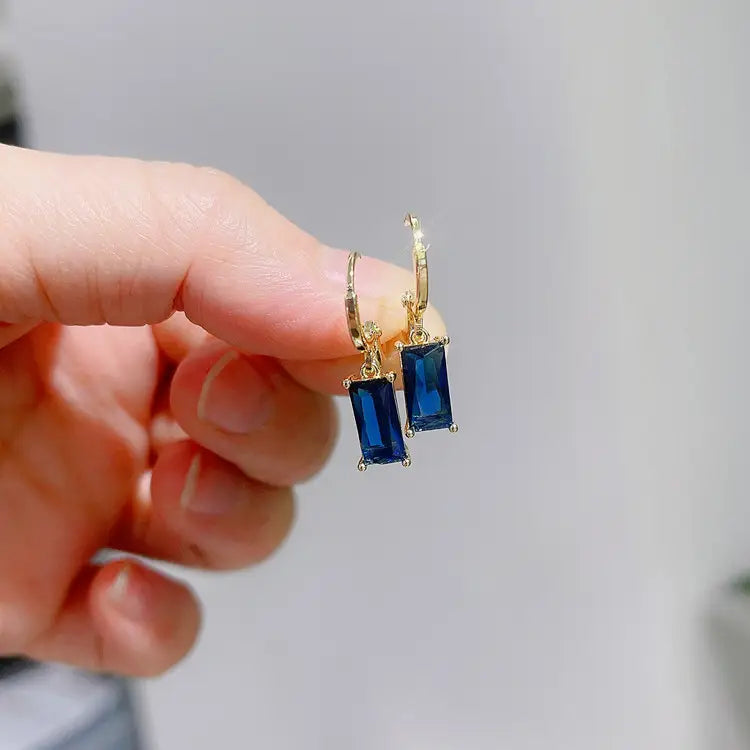 Green Square Earrings for Women & Men