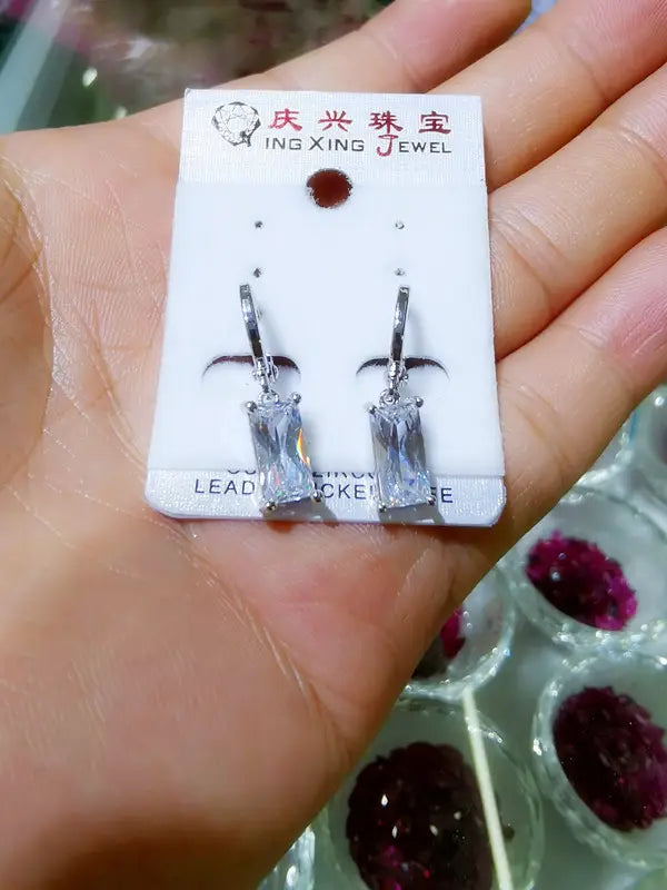 Green Square Earrings for Women & Men