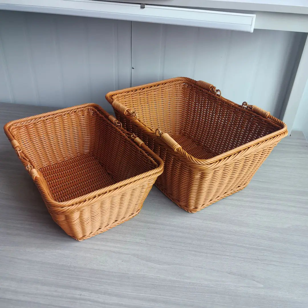 Orange Woven Kitchen Baskets for Home & Office Storage