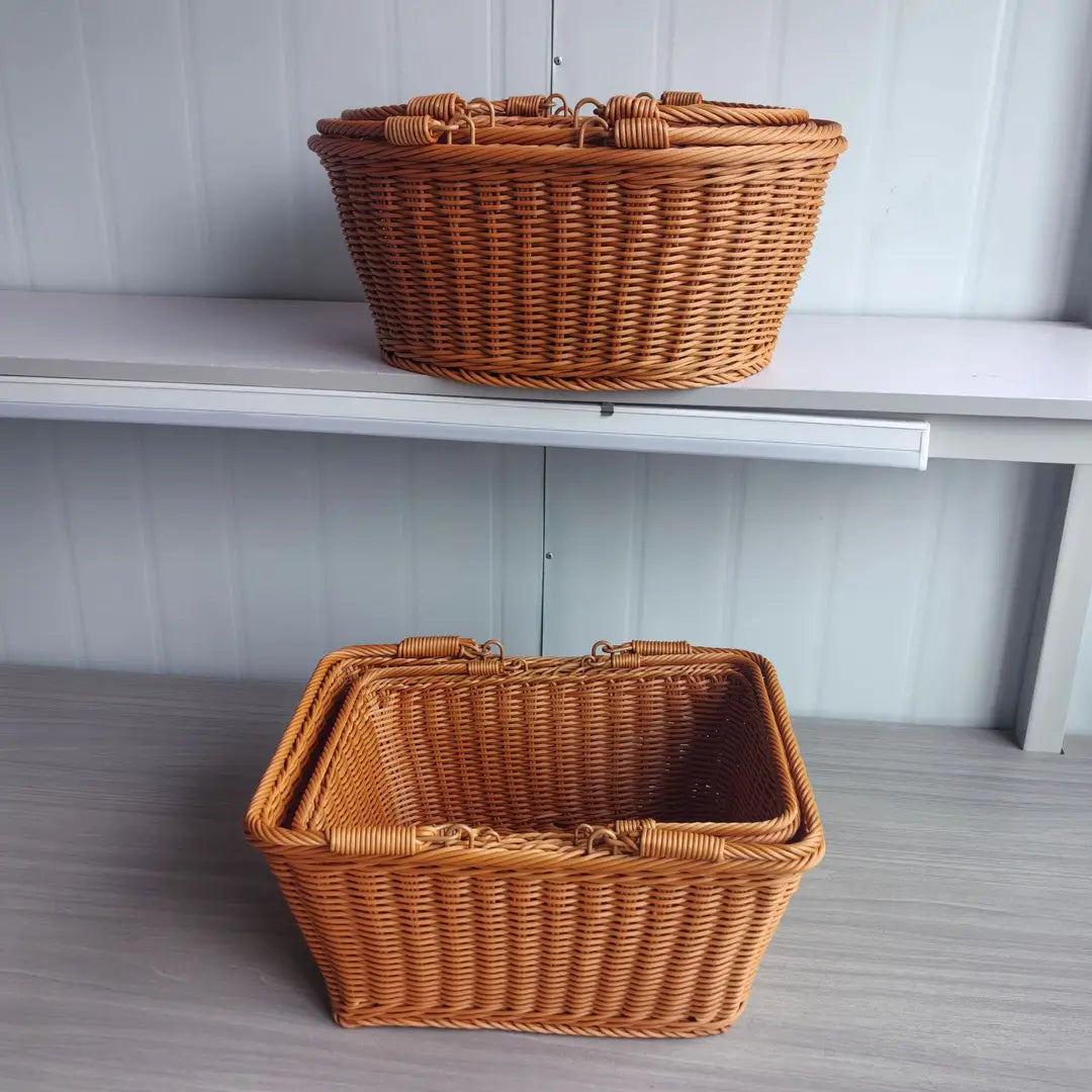 Orange Woven Kitchen Baskets for Home & Office Storage