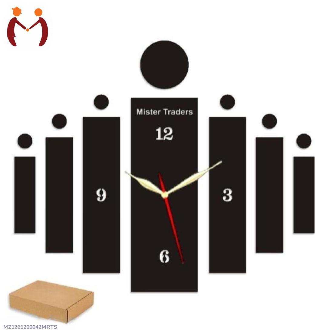 3D Wooden Wall Clock with Laser Cut Design