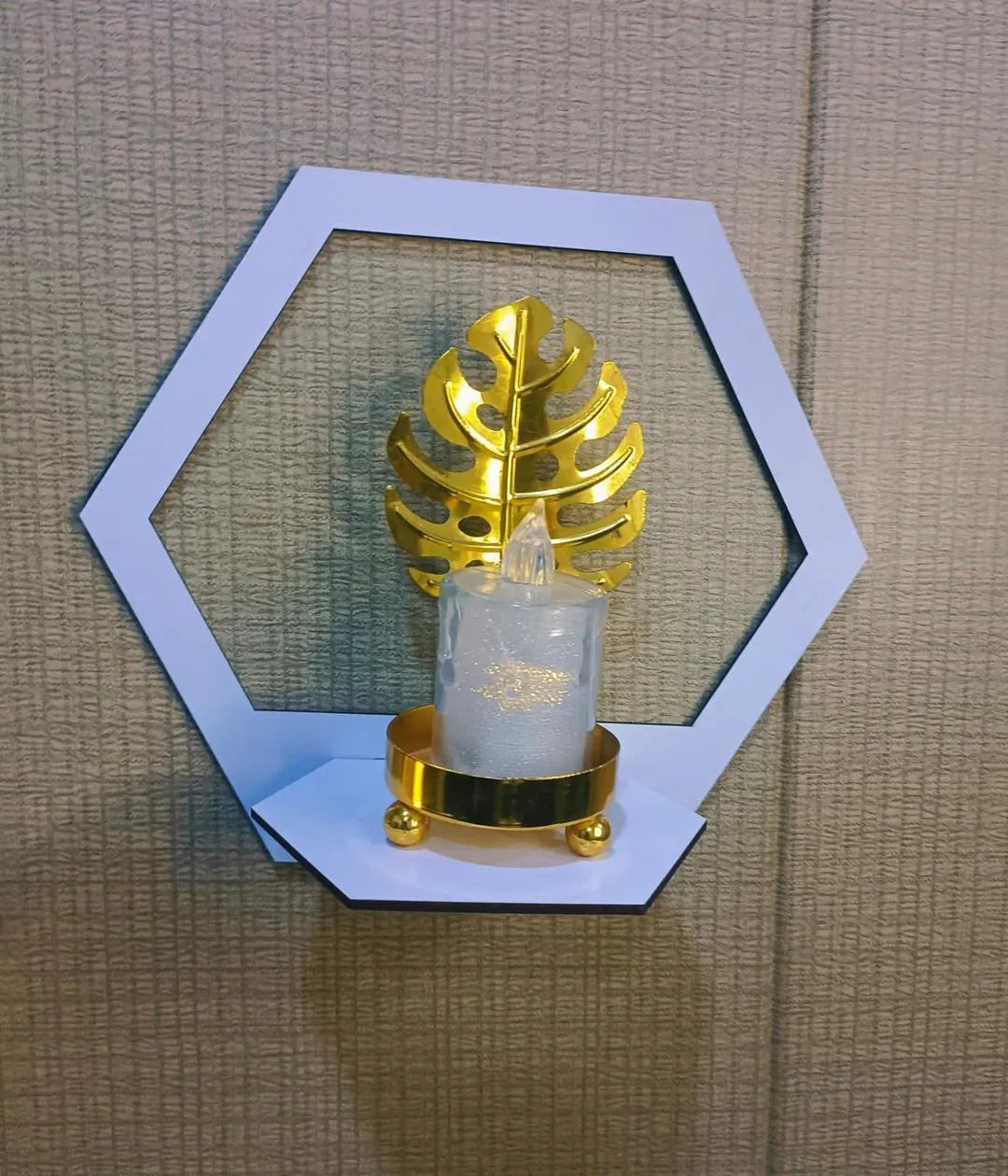 Modern Hexagon Wall Shelves White Floating Decor - 5 Pcs