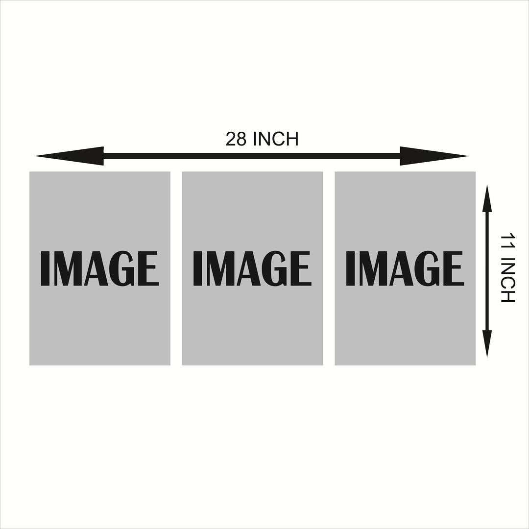 Set of 3 Wooden Abstract Wall Art Frames Multicolor