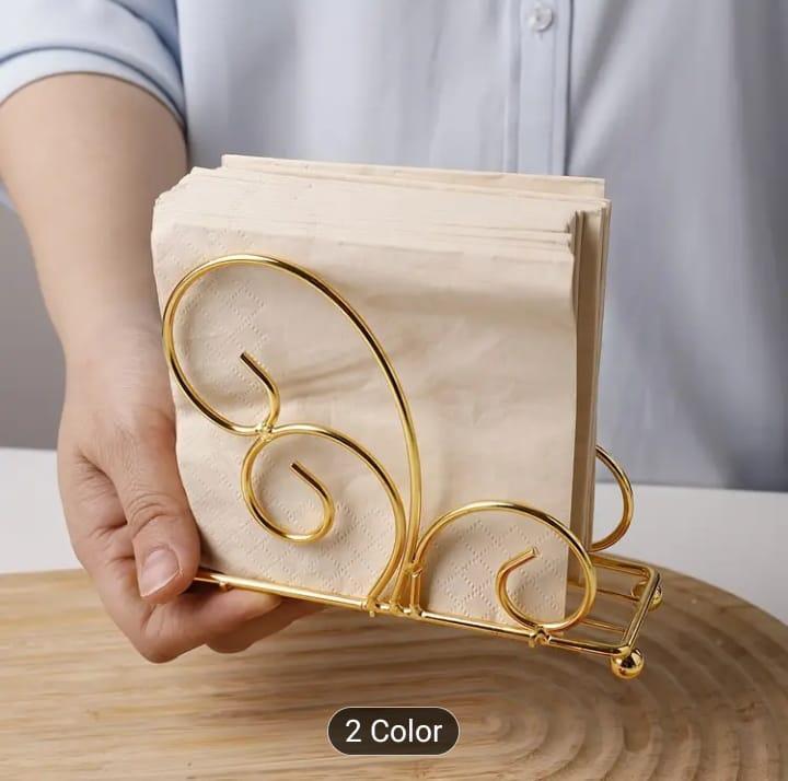 Golden Swirl Tissue Holder for Home Decor