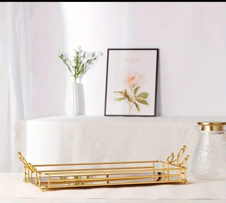 Metal Makeup Organizer Gold Filled