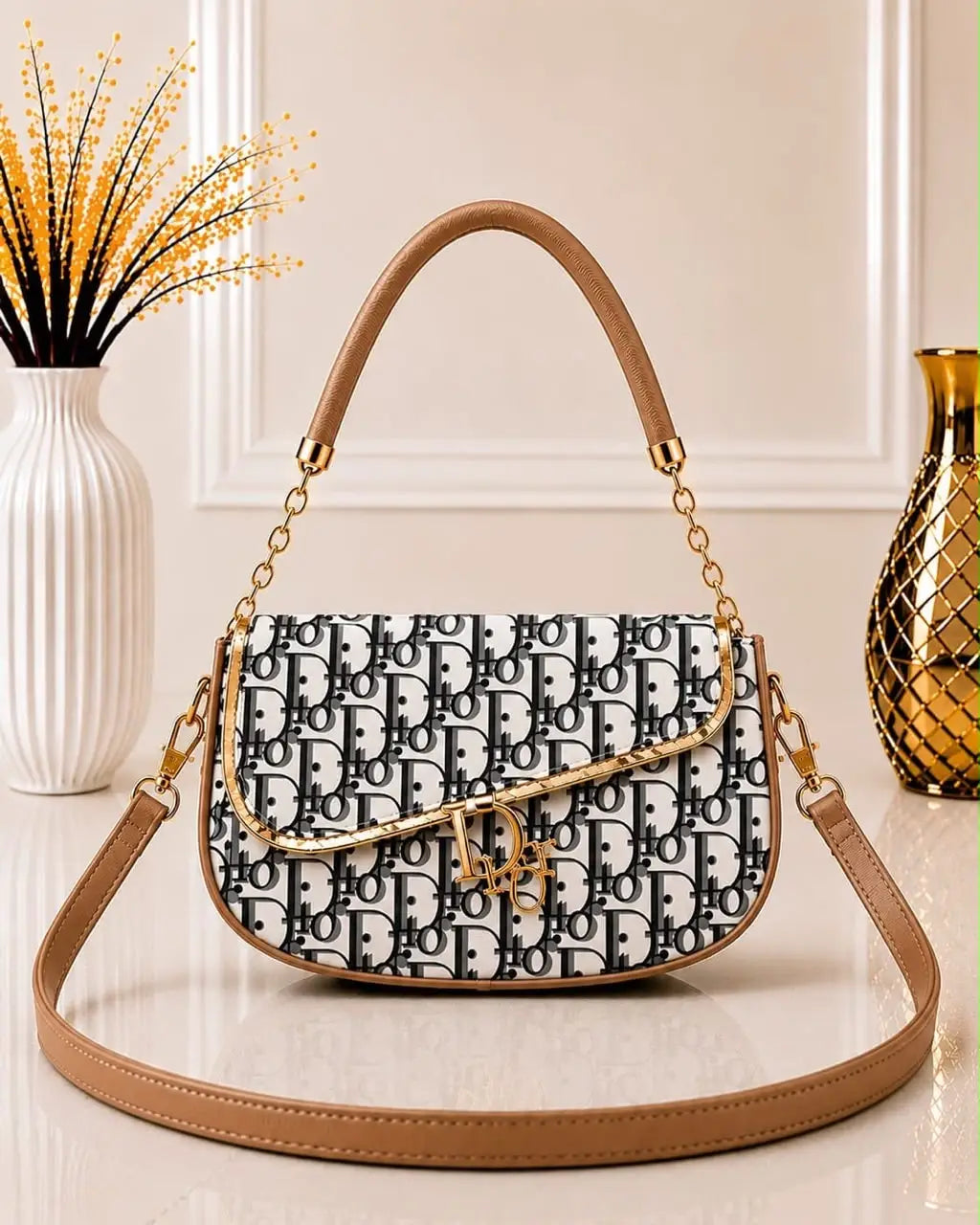 Women's Leather Plain Shoulder Bag