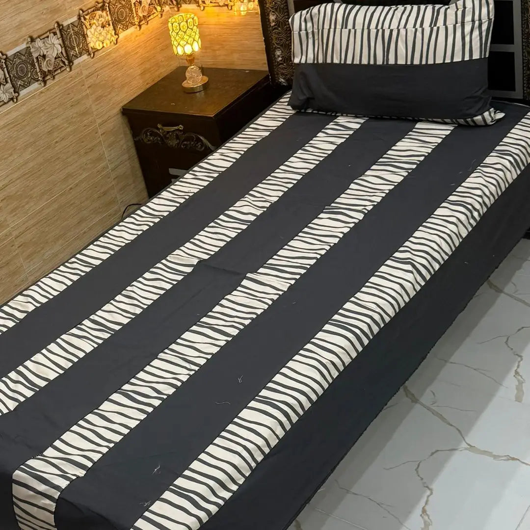 Stylish 2 Pcs Cotton Sotton Patchwork Single Bedsheet