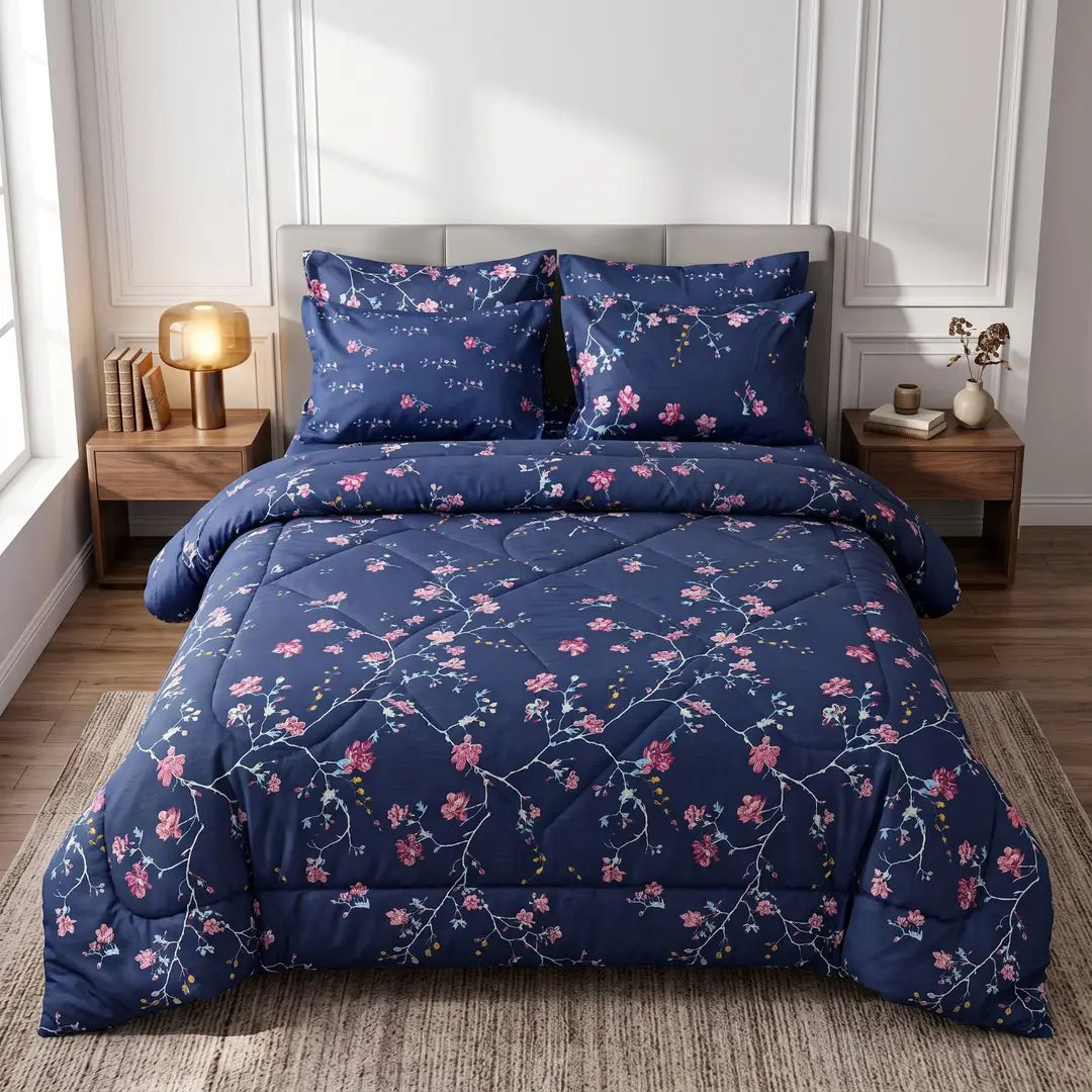 Exclusive 6 Pcs Cotton Salonica Printed Double Razai Set