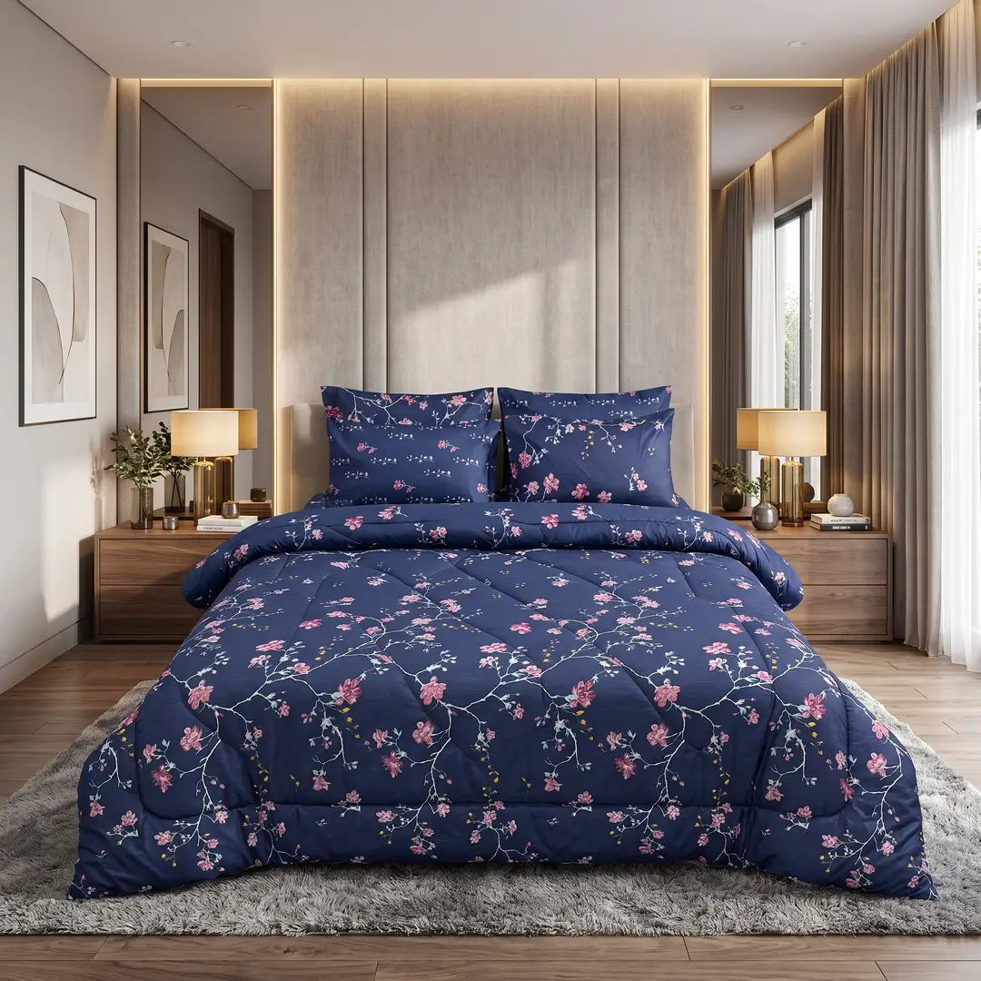 Exclusive 6 Pcs Cotton Salonica Printed Double Razai Set