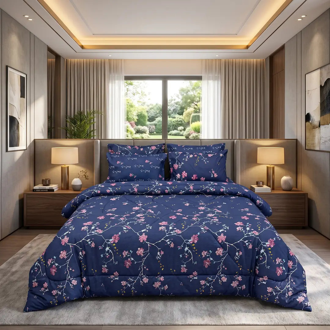 Exclusive 6 Pcs Cotton Salonica Printed Double Razai Set