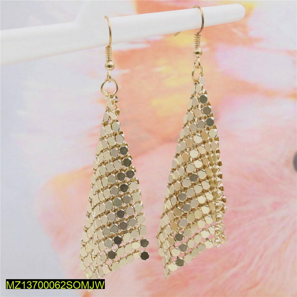 Golden Mesh Dangle Earrings for Women