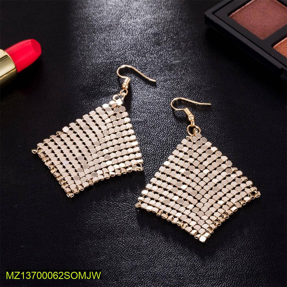 Golden Mesh Dangle Earrings for Women