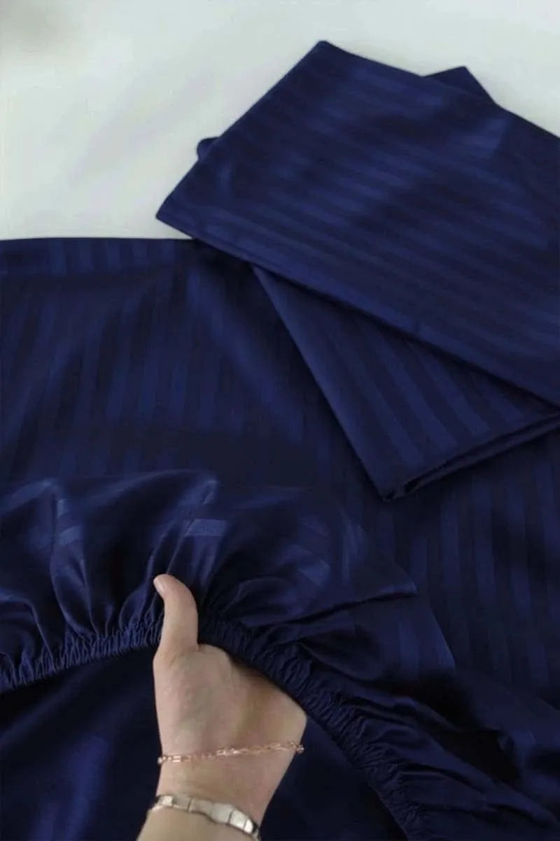 3 Pcs Micro Cotton Plain Double Bedsheet