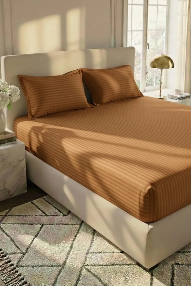 3 Pcs Micro Cotton Plain Double Bedsheet