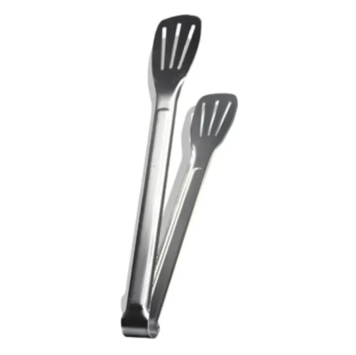 Stainless Steel Kitchen Tongs Silver Compact