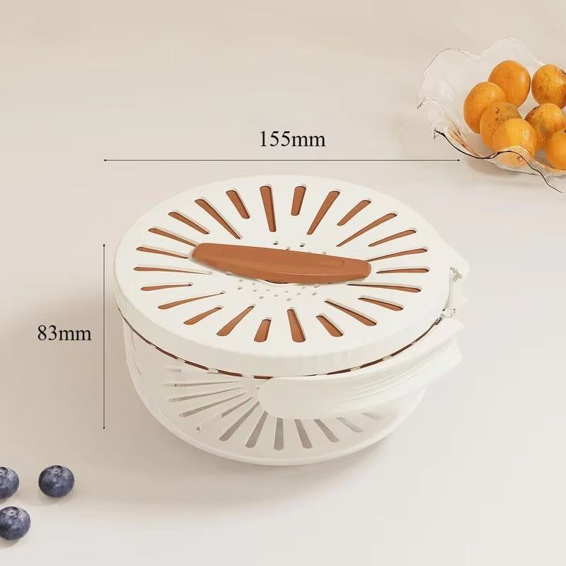 Multi-Functional Vegetable & Fruit Cleaning Basket | Folding Drainage & Storage Box | Fresh-Keeping Kitchen Filter Container