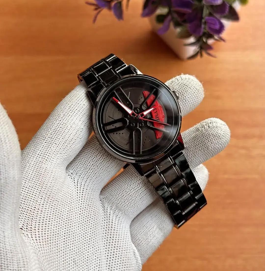 Men's Stylish Spinning Dial Watch – Premium Rotating Wheel Design Wrist Watch For Men (Without Box)