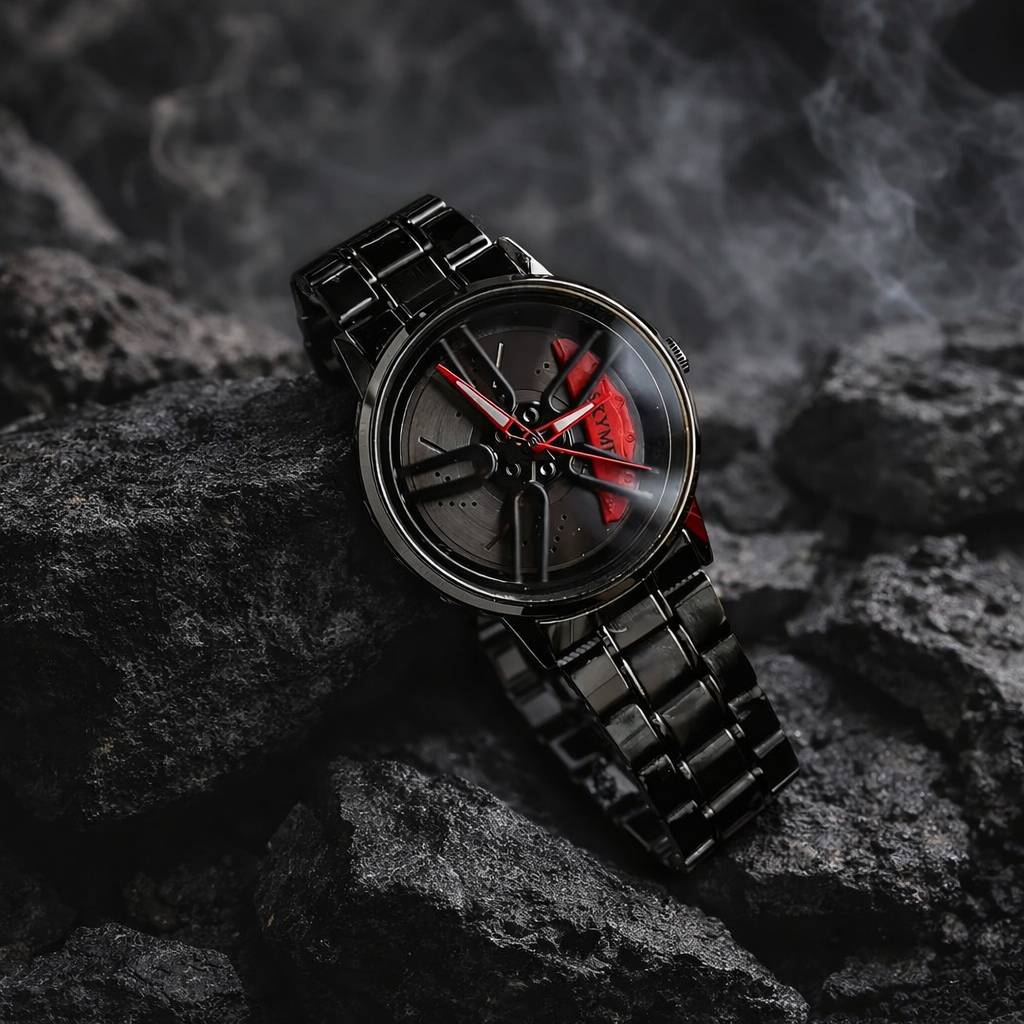 Men's Stylish Spinning Dial Watch – Premium Rotating Wheel Design Wrist Watch For Men (Without Box)