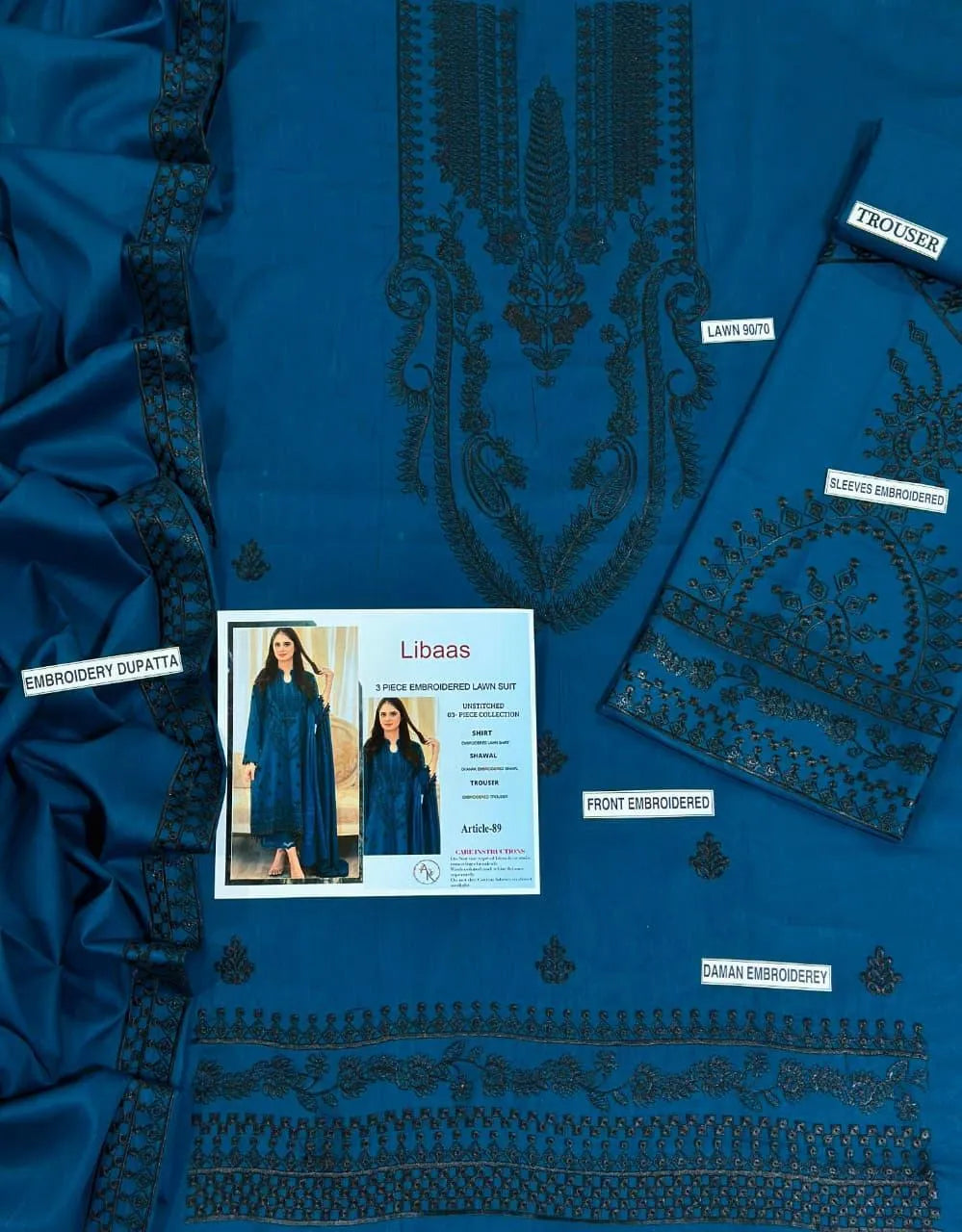 HIT CODES BY LIBAAS 3 Pcs Unstitched Embroidered Suit