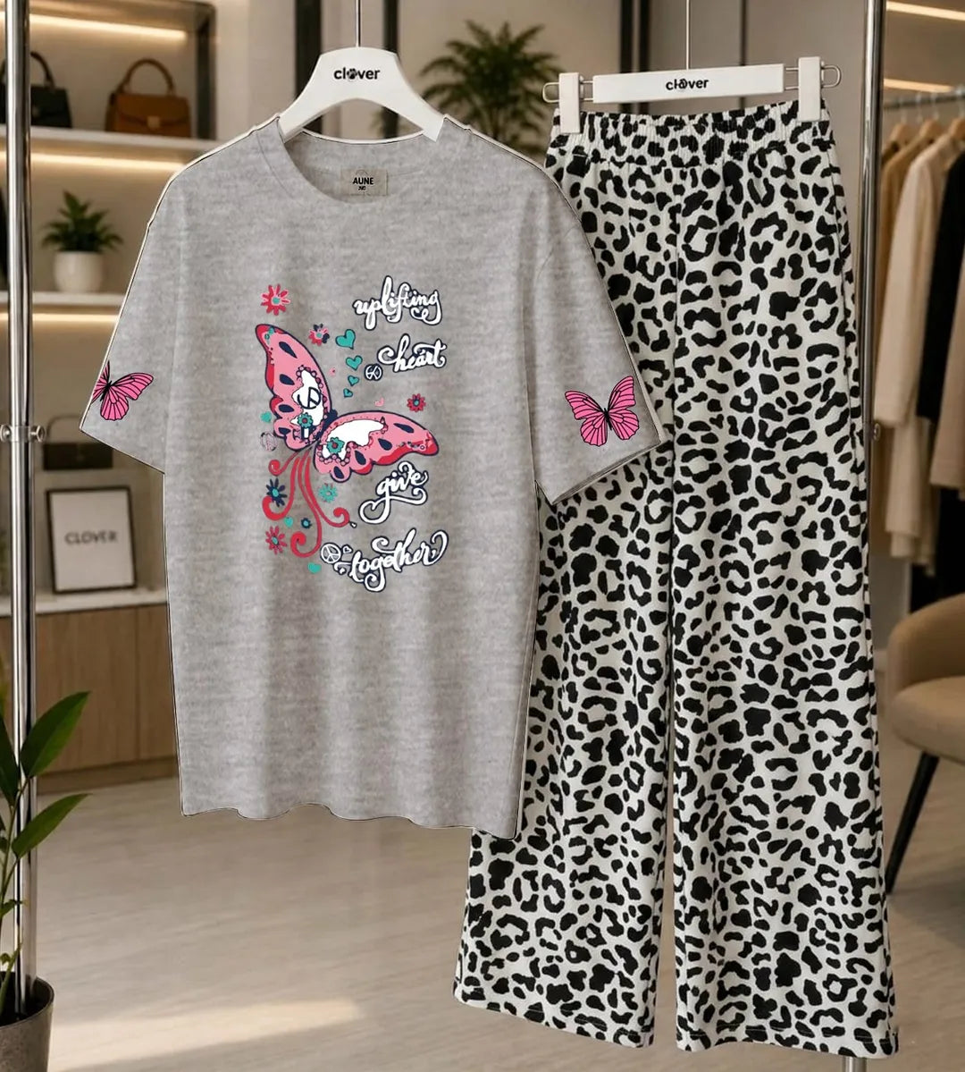 2 Pcs Women's Stitched Jersey Printed Night Suit