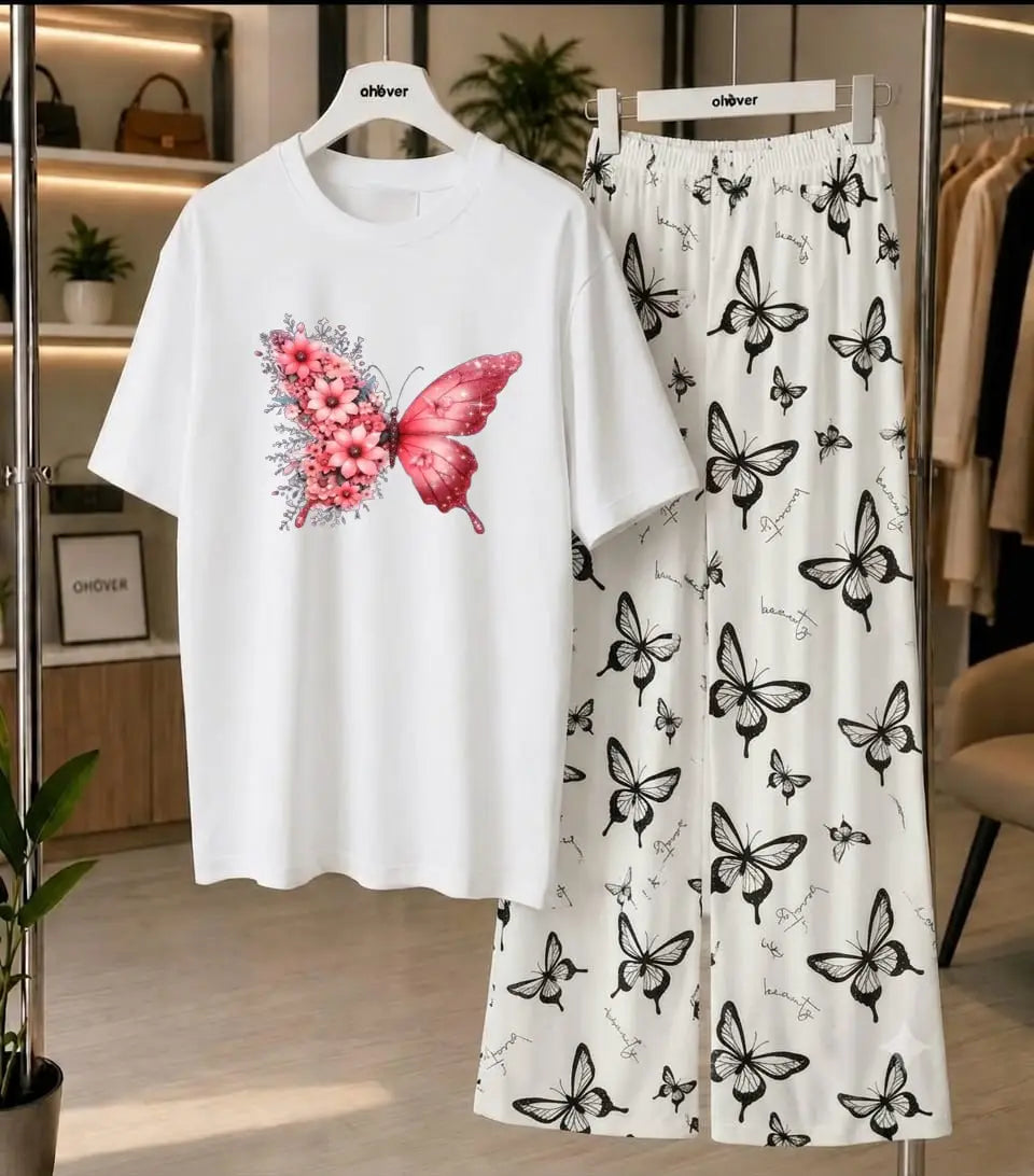 2 Pcs Women's Stitched Jersey Printed Night Suit