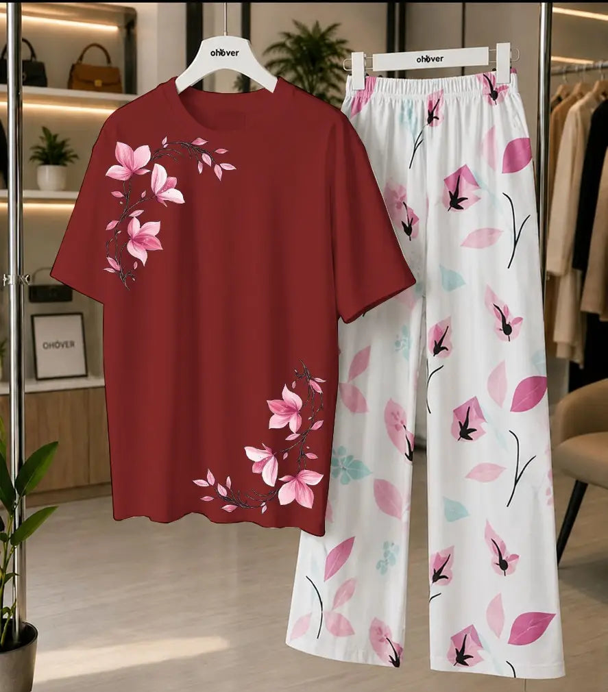 2 Pcs Women's Stitched Cotton Jersey Printed Night Suit