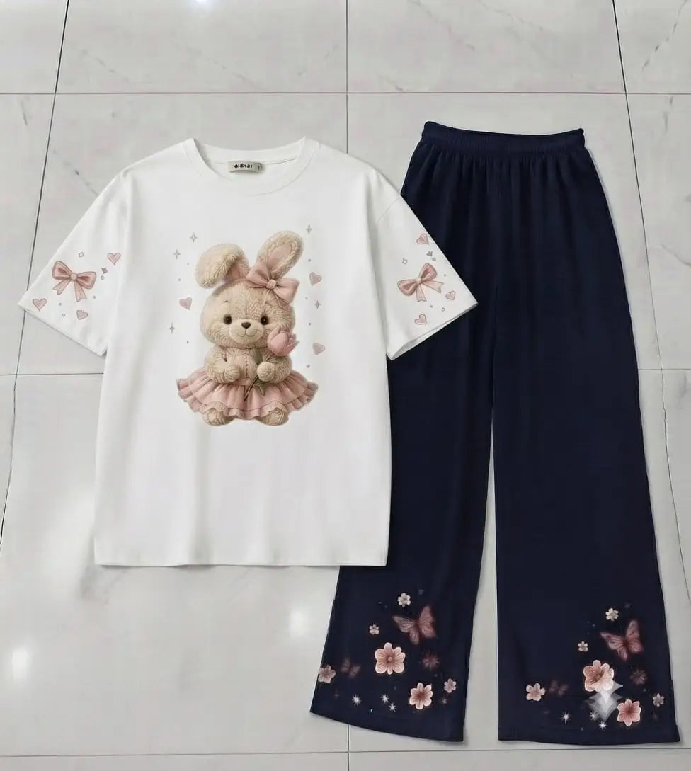 2 Pcs Women's Stitched Cotton Jersey Printed Night Suit