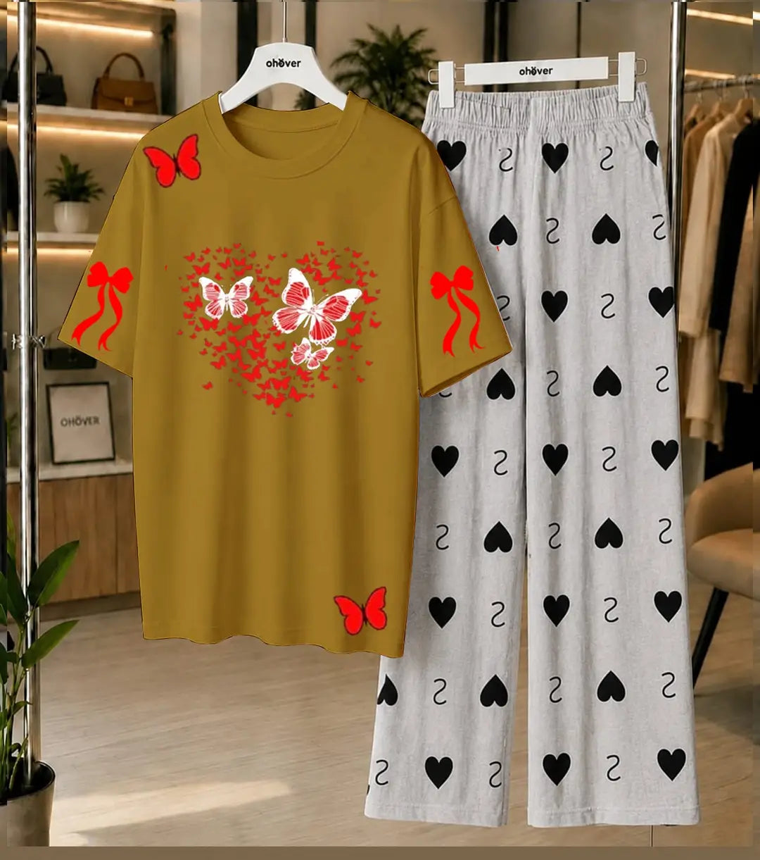 2 Pcs Women's Stitched Jersey Printed Night Suit