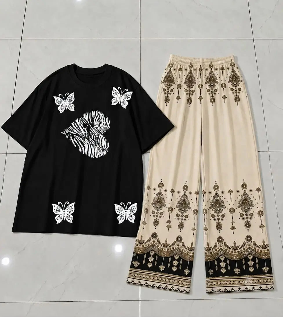 2 Pcs Women's Stitched Cotton Jersey Printed Night Suit