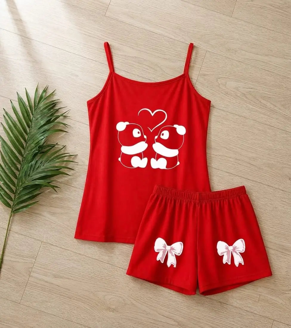 Cotton Jersey Printed Comfortable And Breathable Camisole Set