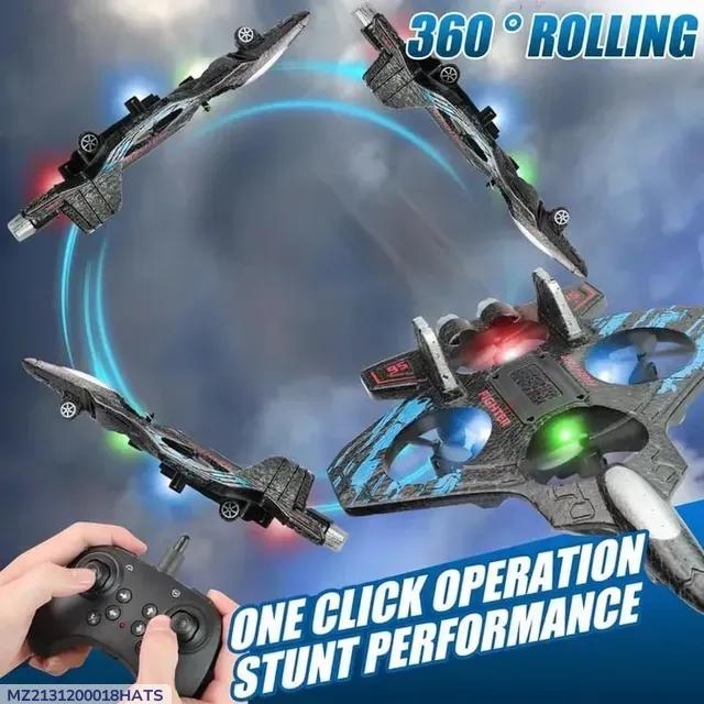 RC 360 Roll Flying Plane for Kids with LED Lights
