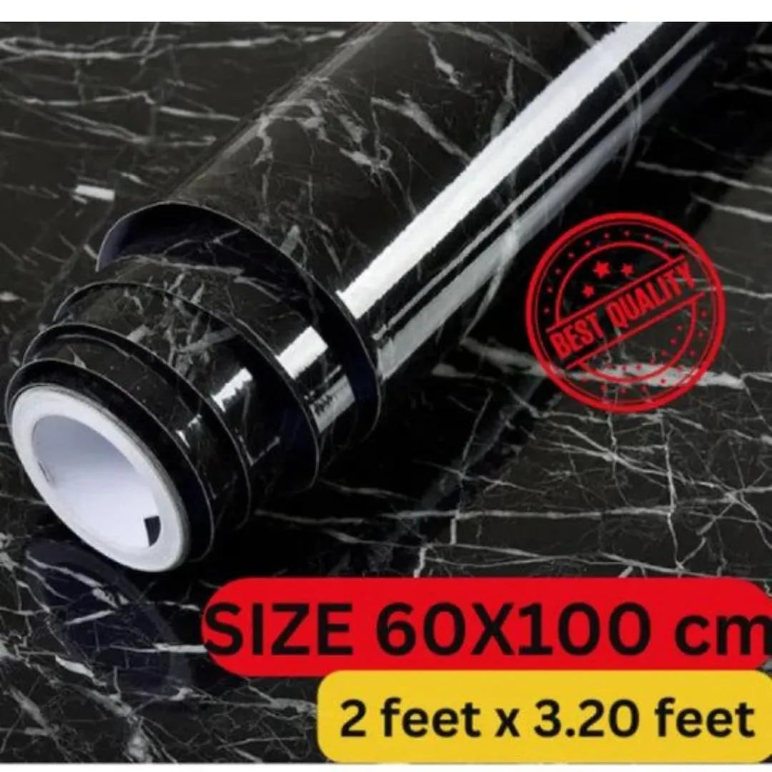 DIY Design Wall Marble Sheet Black and White