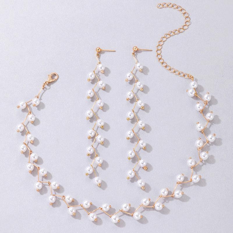 Pearl Choker Set Gold Plated for Women