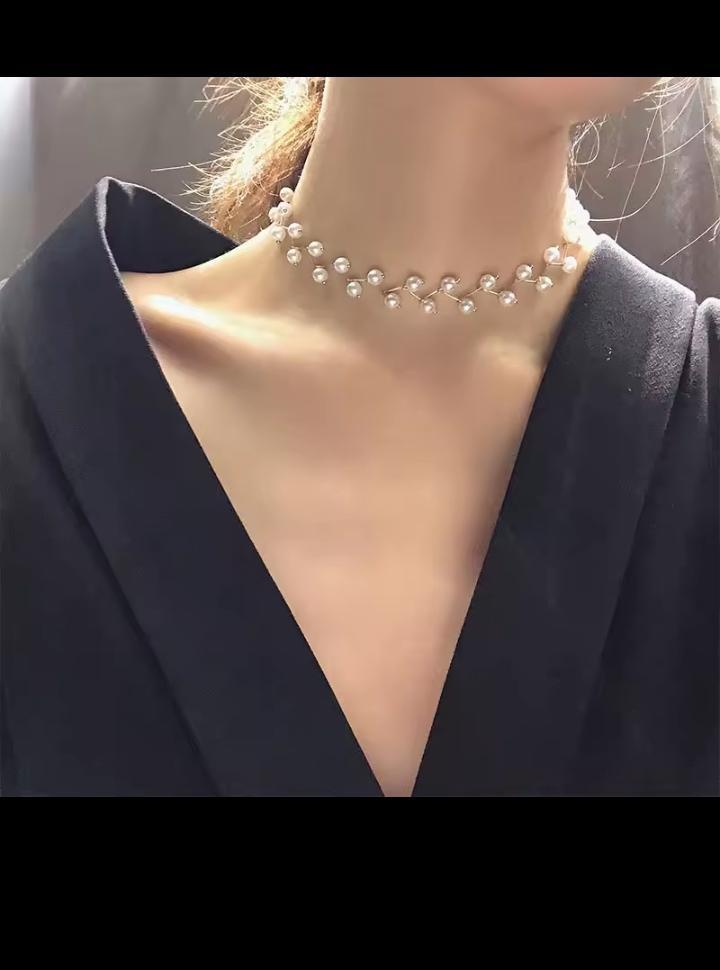 Pearl Choker Set Gold Plated for Women