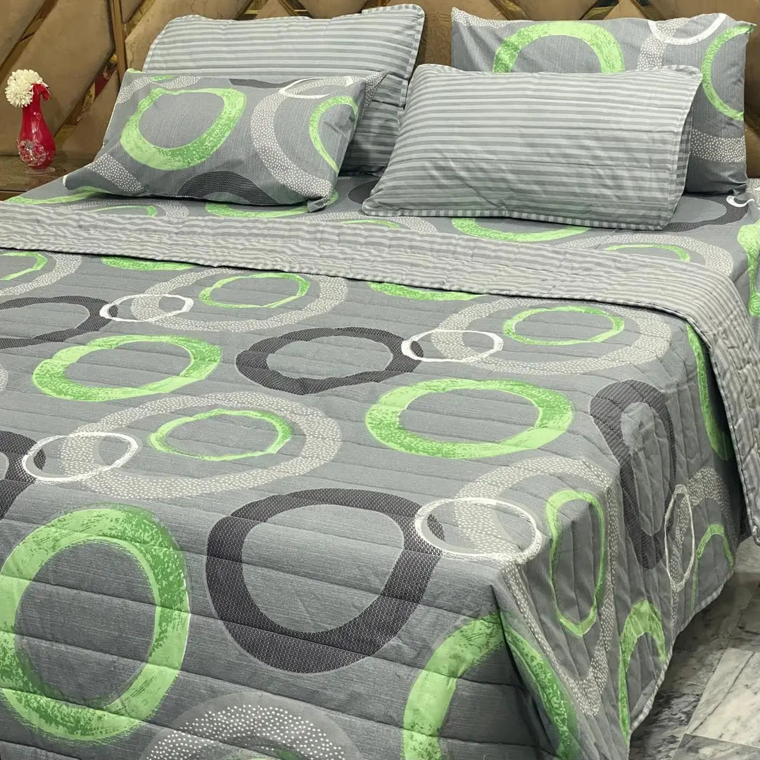 6 Pcs Cotton Printed Comforter Set