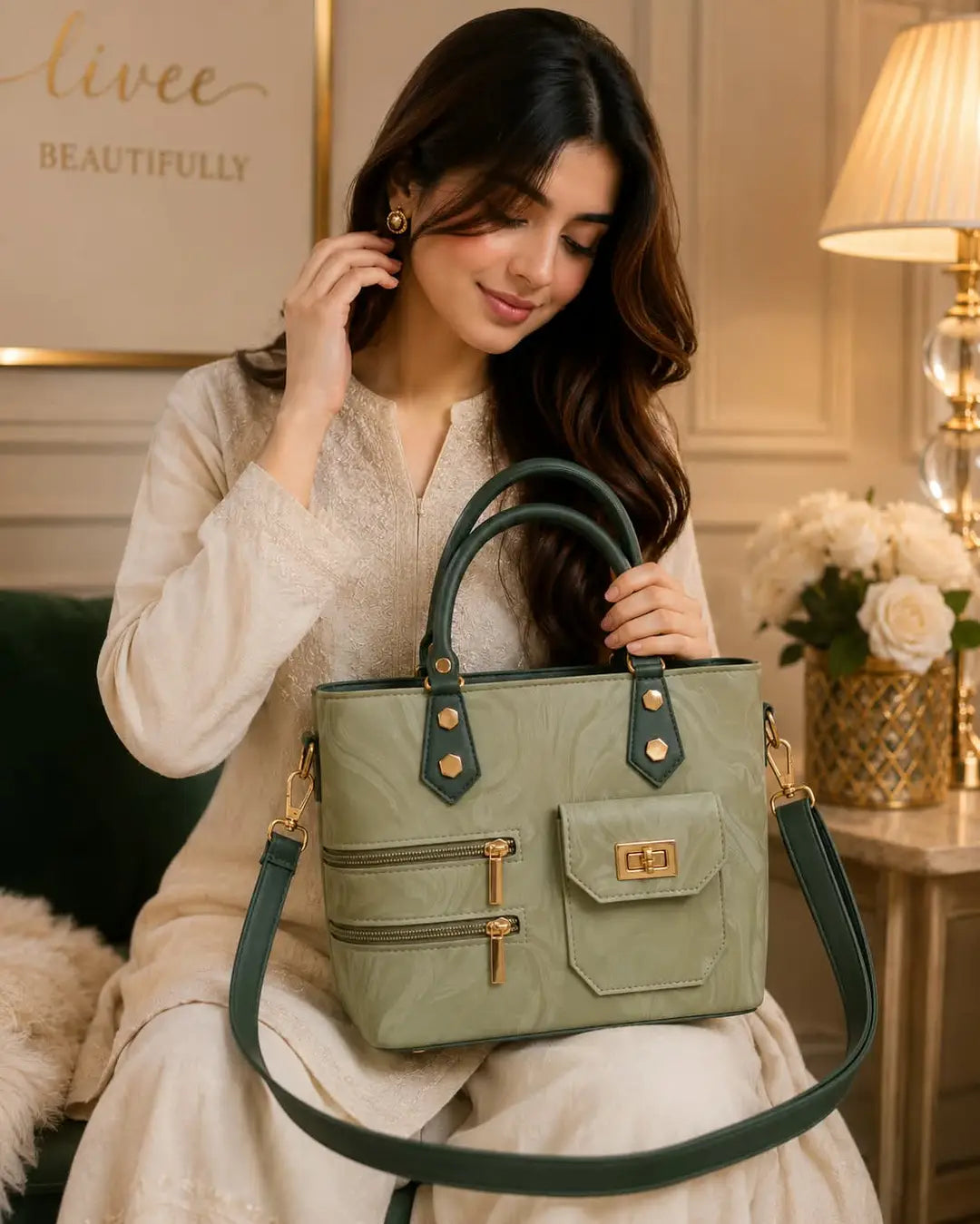 Women's Leather Plain Shoulder Bag