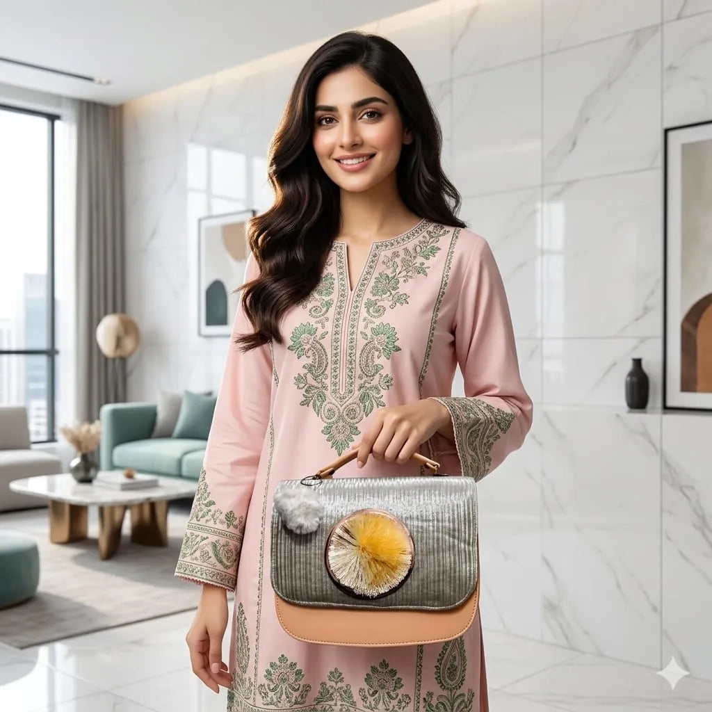 Elegant Blossom Crossbody Bag With Long Strap