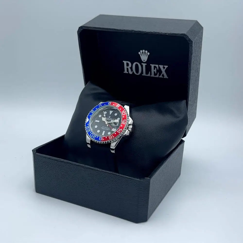 Men's Rolex Style Diver Watch with Date Function Silver Golden Dial Men's Strong Back Case Watch